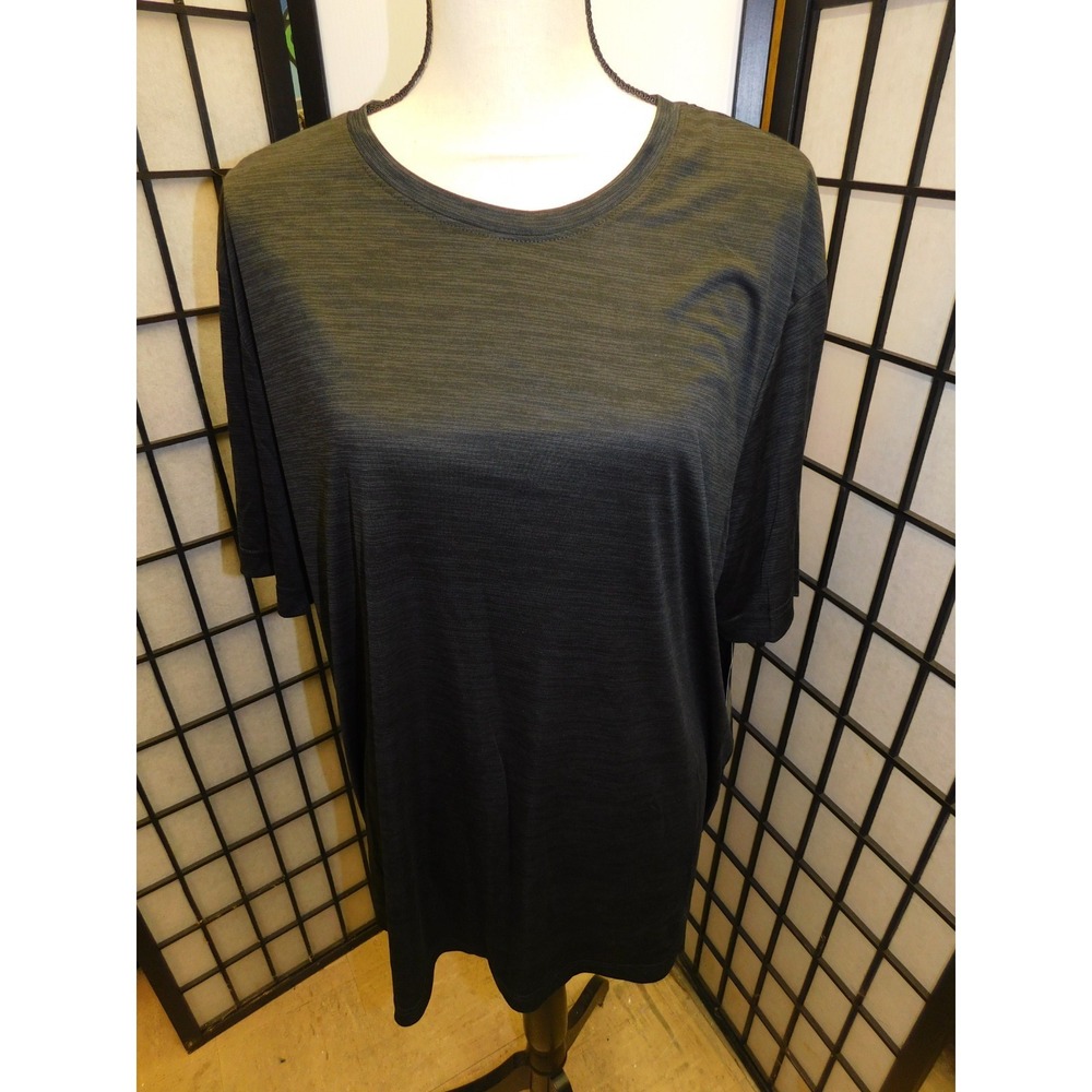 Athletic Works Men's 2XL Big & Tall Crew Neck Polyester Jersey Striped Tee